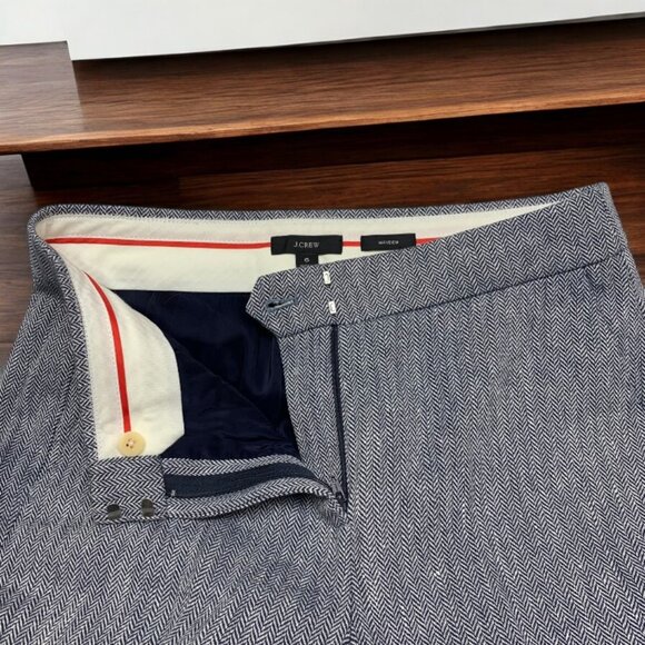 J Crew Hayden AV449 Herringbone Linen Blend Fully Lined Crop Pant‎ - Picture 3 of 9